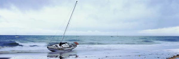 Santa Barbara: Sailboat In Ocean, Santa Barbara, Santa Barbara County, California, USA by Panoramic Images