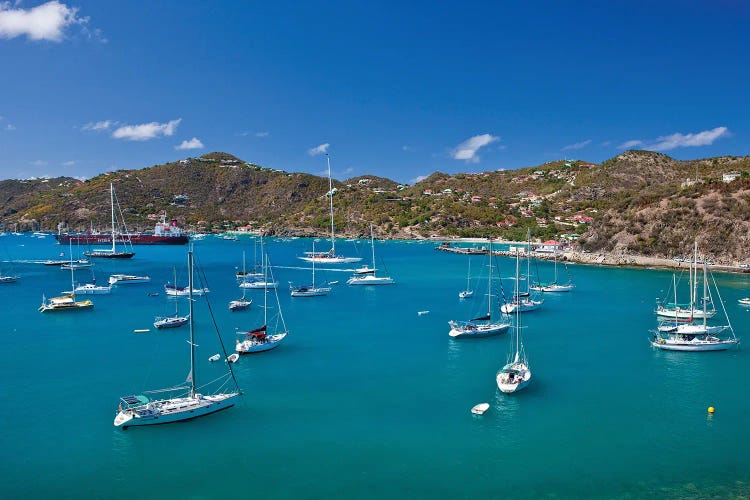 Sailboats In Sea, Saint Barthélemy, Caribbean Sea