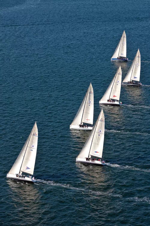 Sailboats In Swan NYYC Invitational Regatta, Newport, Rhode Island, USA