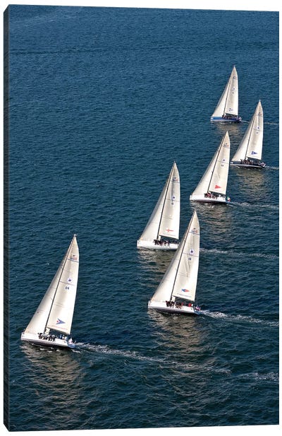 Sailboats In Swan NYYC Invitational Regatta, Newport, Rhode Island, USA Canvas Art Print - Boating & Sailing Art