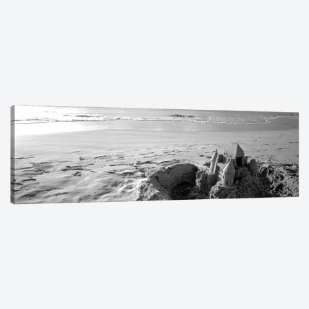 Sandcastle At Hapuna Beach, Big Island, Hawaii, USA (Black And White) Canvas Print #PIM14880} by Panoramic Images Canvas Art Print
