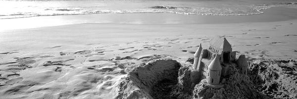 The Big Island (Island Of Hawai'i): Sandcastle At Hapuna Beach, Big Island, Hawaii, USA (Black And White) by Panoramic Images