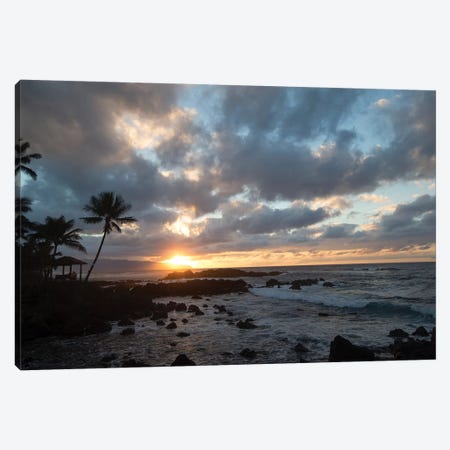 Scenic View Of Beach During Sunset, Hawaii, USA I Canvas Print #PIM14882} by Panoramic Images Canvas Art Print