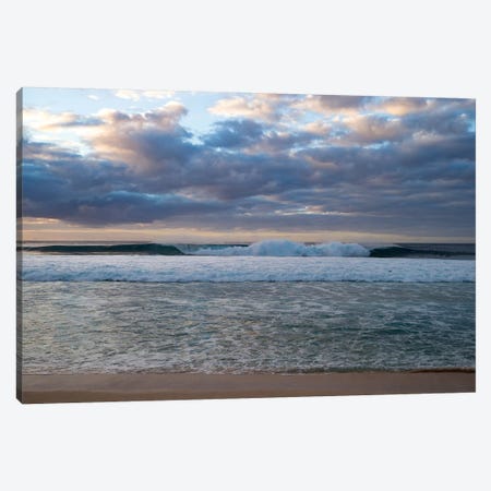 Scenic View Of Surf On Beach Against Cloudy Sky, Hawaii, USA I Canvas Print #PIM14888} by Panoramic Images Canvas Art Print