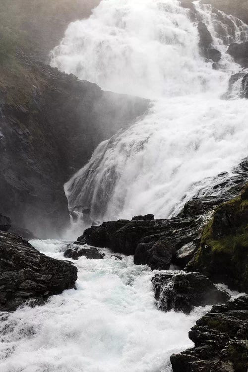 Scenic View Of Waterfall, Kjosfossen, Sogn Og Fjordane County, Norway