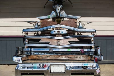 Sculpture Made By Various Parts Of Automobiles, Crested Butte, Colorado, USA by Panoramic Images canvas print