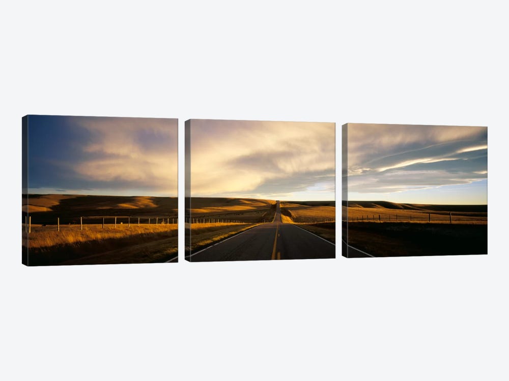 Country Road, Montana, USA by Panoramic Images 3-piece Canvas Artwork