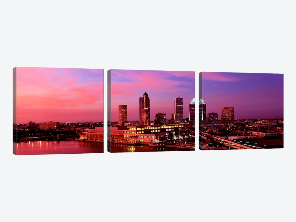 USA, Florida, Tampa , night by Panoramic Images 3-piece Canvas Art Print