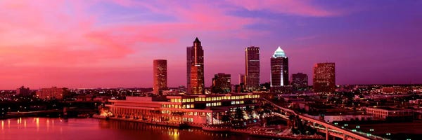 Tampa Bay: USA, Florida, Tampa , night by Panoramic Images