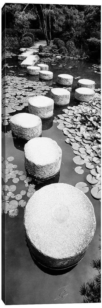Shrine Garden, Kyoto, Japan (Black And White) I Canvas Art Print - Zen Garden