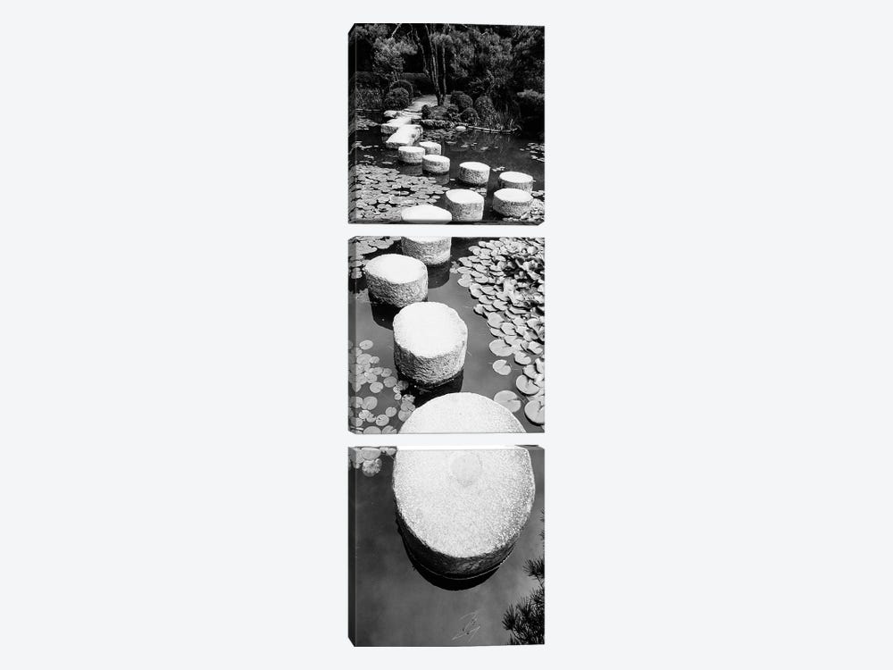 Shrine Garden, Kyoto, Japan (Black And White) I by Panoramic Images 3-piece Canvas Print