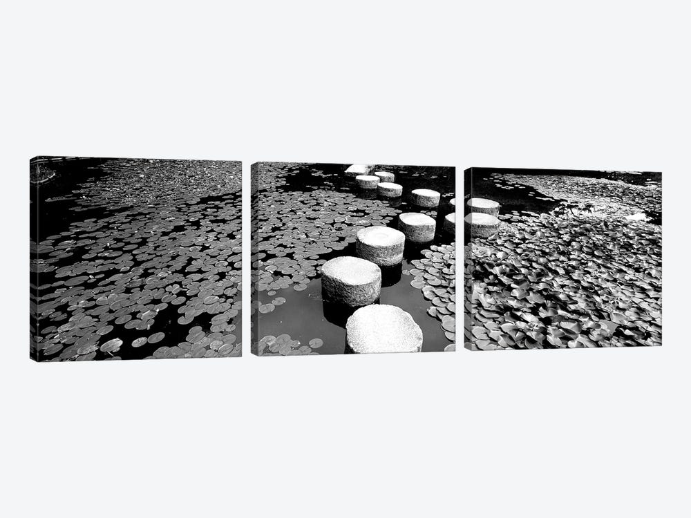 Shrine Garden, Kyoto, Japan (Black And White) II by Panoramic Images 3-piece Canvas Art