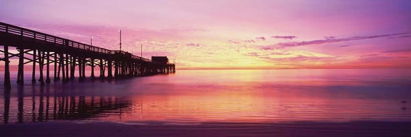 Silhouette Of A Pier At Sunset, Newport Pier, Newport Beach, Balboa Peninsula, California, USA