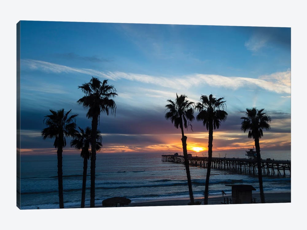 Silhouette Of Palm Trees On The Beach, Laguna Beach, California, USA by Panoramic Images 1-piece Art Print