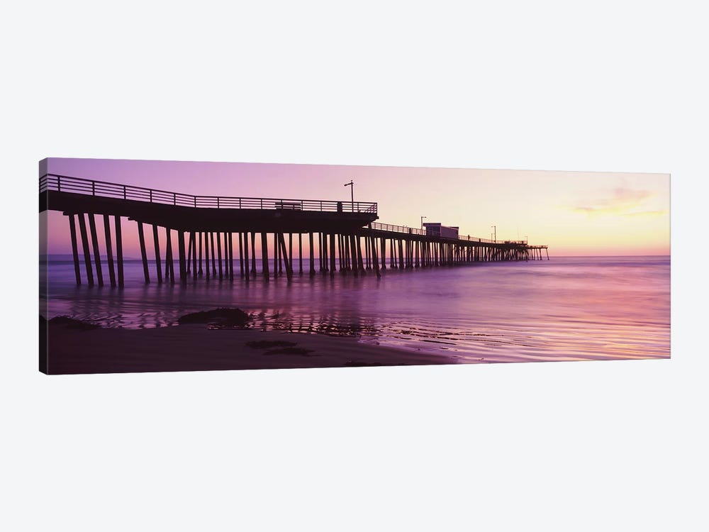 Silhouette Of Pismo Pier At Dusk, Pismo Beach, San Luis Obispo County, California, USA I by Panoramic Images 1-piece Canvas Wall Art