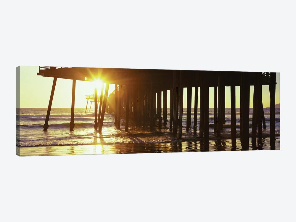 Silhouette Of Pismo Pier At Dusk, Pismo Beach, San Luis Obispo County, California, USA II by Panoramic Images 1-piece Canvas Art Print