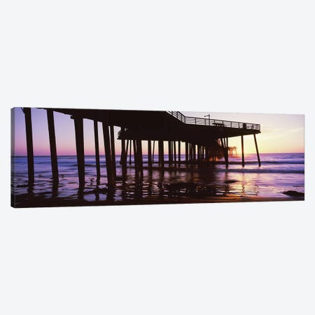 Silhouette Of Pismo Pier At Dusk, Pismo Beach, San Luis Obispo County, California, USA III Canvas Print #PIM14913} by Panoramic Images Canvas Art Print