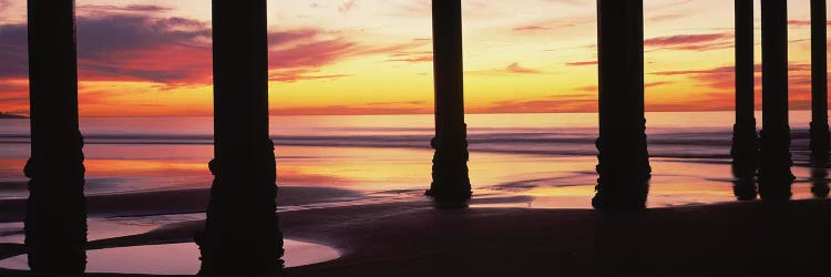 Silhouette Of Scripps Pier At Sunset, La Jolla, San Diego, California, USA II