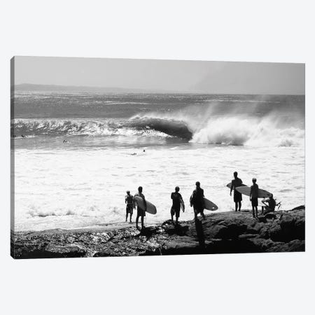 Silhouette Of Surfers Standing On The Beach, Australia Canvas Print #PIM14917} by Panoramic Images Canvas Wall Art