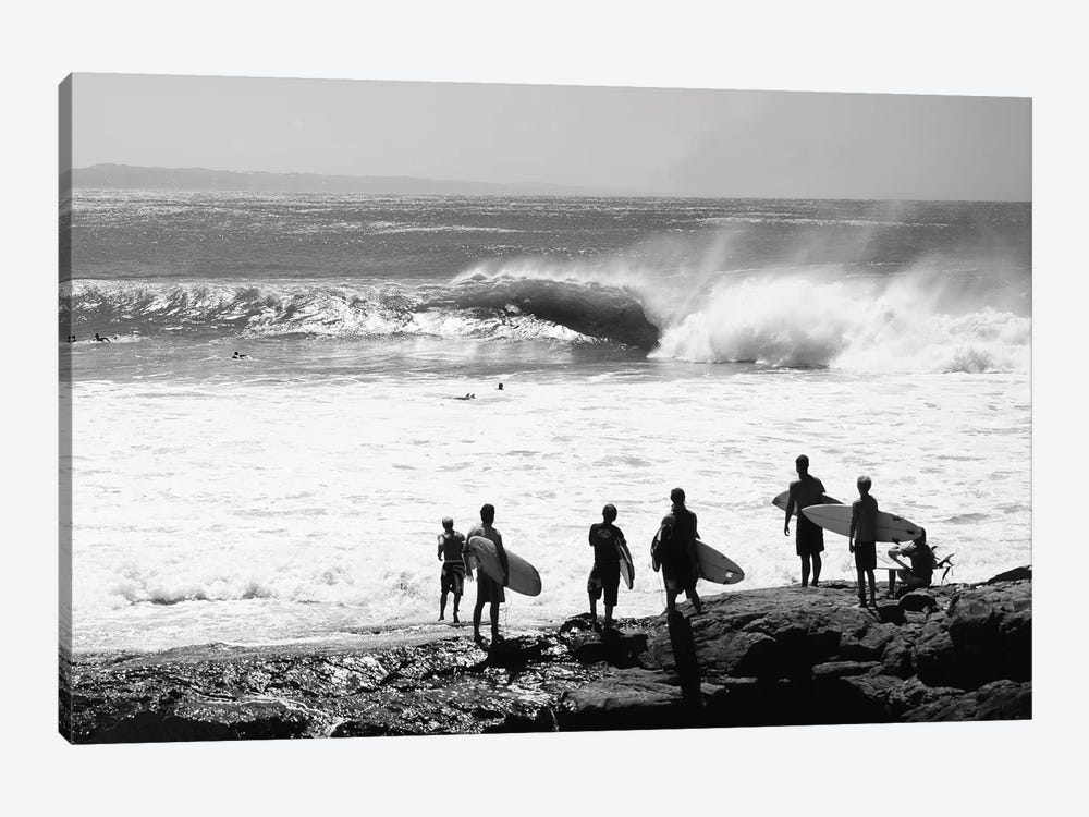 Silhouette Of Surfers Standing On The Beach, Australia by Panoramic Images 1-piece Canvas Wall Art