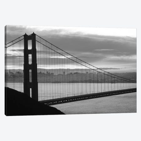 Silhouette Of Suspension Bridge At Dusk, Golden Gate Bridge, San Francisco, California, USA Canvas Print #PIM14918} by Panoramic Images Art Print