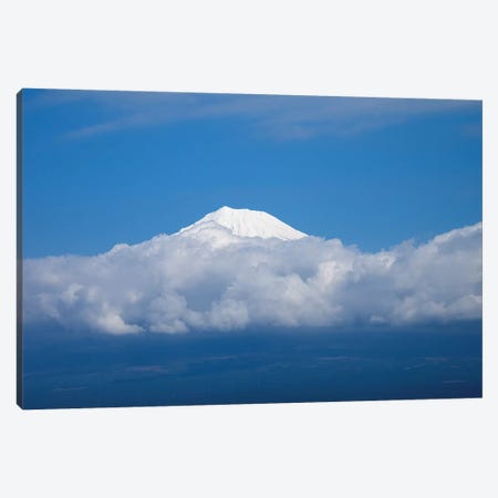 Snow Covered Peak Of Mt. Fuji Seen From Bullet Train, Japan Canvas Print #PIM14927} by Panoramic Images Art Print