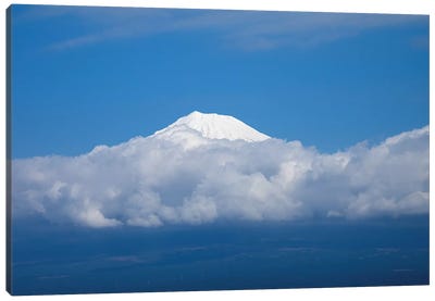 Snow Covered Peak Of Mt. Fuji Seen From Bullet Train, Japan Canvas Art Print