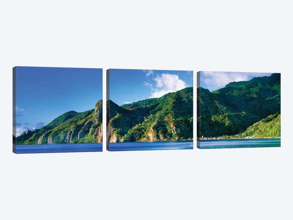 Soufriere, Saint Lucia, South West Coast, Dominica, Caribbean by Panoramic Images 3-piece Canvas Art