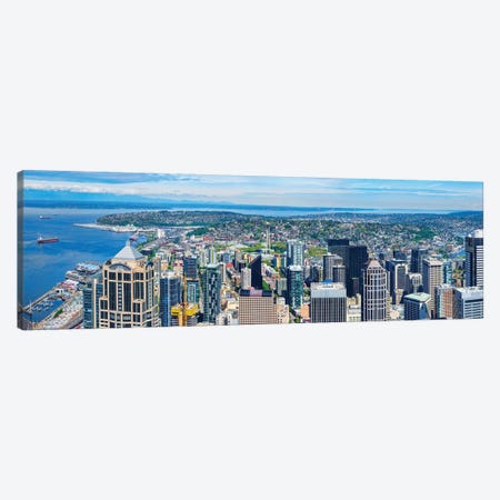 Space Needle Tower Seen From Sky View Observatory - Columbia Center, Seattle, Washington State, USA Canvas Print #PIM14929} by Panoramic Images Canvas Wall Art