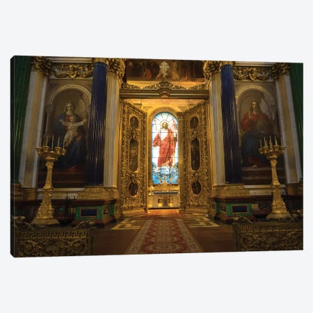Stained Glass Of Jesus Christ At St. Isaac's Cathedral, St. Petersburg, Russia Canvas Print #PIM14931} by Panoramic Images Canvas Art Print