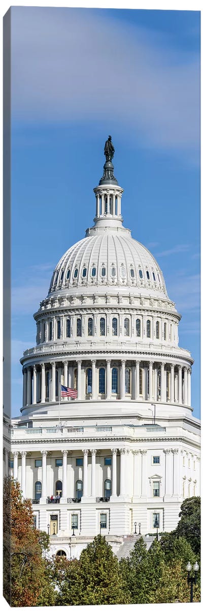 Street View Of Capitol Building, Washington D.C., USA I Canvas Art Print - Dome Art