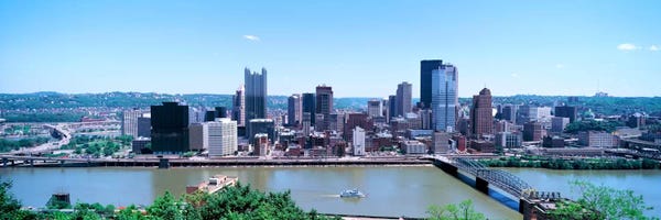 Pennsylvania: Buildings at the waterfront, Monongahela River, Pittsburgh, Pennsylvania, USA by Panoramic Images
