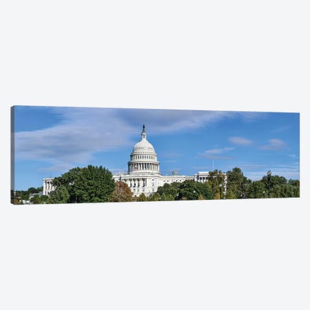Street View Of Capitol Building, Washington D.C., USA II Canvas Print #PIM14940} by Panoramic Images Canvas Artwork