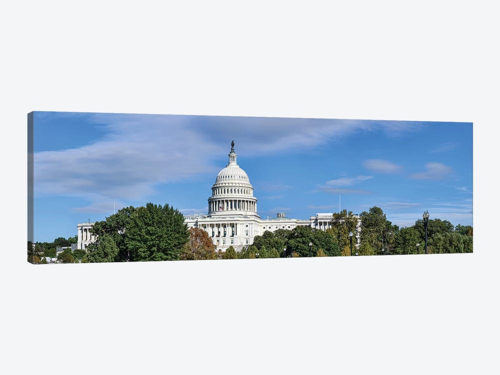Street View Of Capitol Building, Washington D.C., USA II by Panoramic Images 1-piece Canvas Wall Art