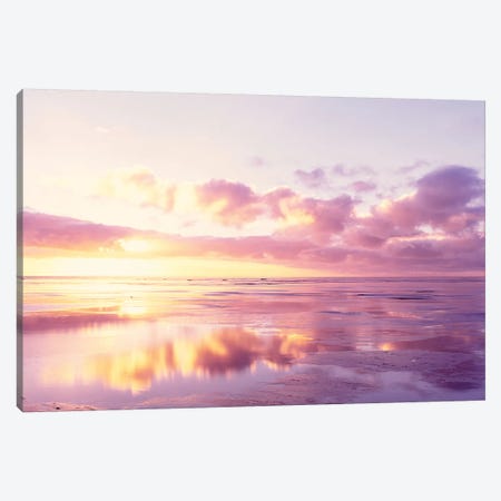 Sunrise On Beach, North Sea, Germany Canvas Print #PIM14943} by Panoramic Images Canvas Art
