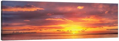 Sunset Over Caribbean Sea, West Coast, Dominica, Caribbean Canvas Art Print - Seascape Art
