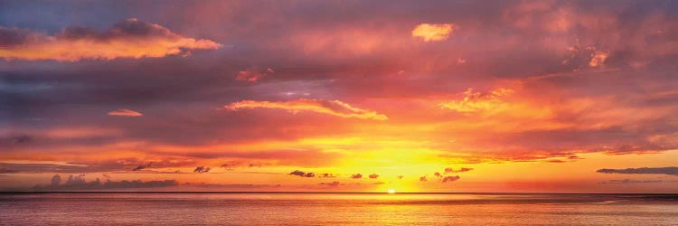 Sunset Over Caribbean Sea, West Coast, Dominica, Caribbean