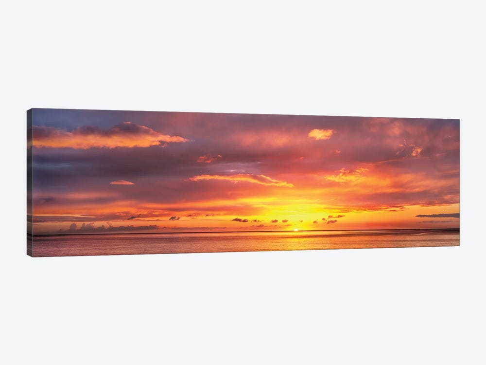 Sunset Over Caribbean Sea, West Coast, Dominica, Caribbean by Panoramic Images 1-piece Canvas Art