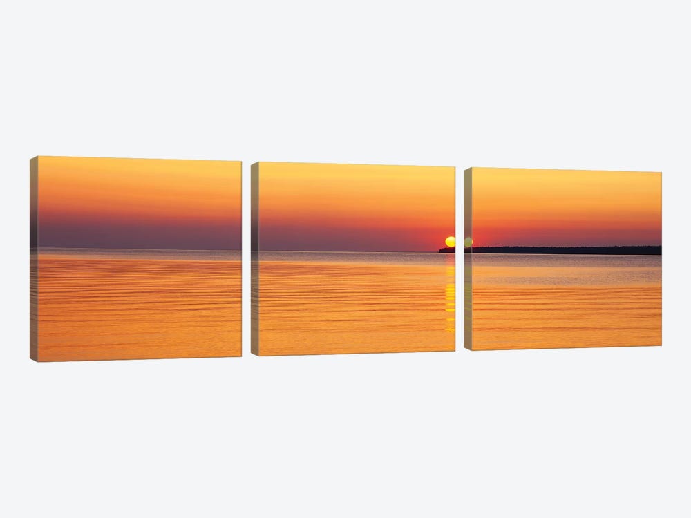 Sunset Over Lake Superior, Apostle Islands National Lakeshore, Wisconsin, USA by Panoramic Images 3-piece Art Print