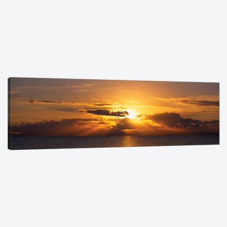 Sunset Over The Atlantic Ocean, Vieques, Puerto Rico Canvas Print #PIM14949} by Panoramic Images Canvas Art