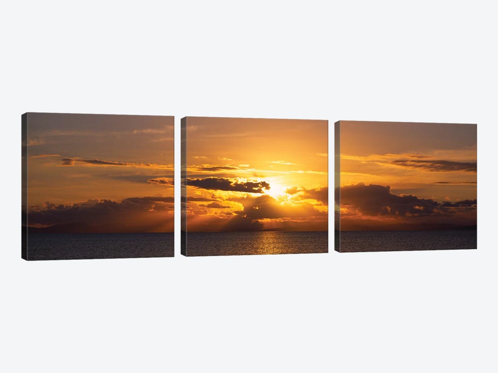 Sunset Over The Atlantic Ocean, Vieques, Puerto Rico by Panoramic Images 3-piece Art Print