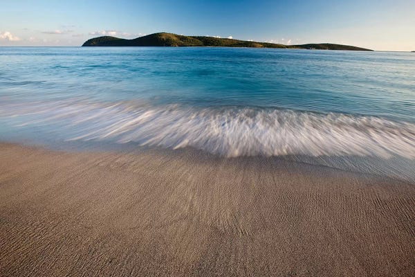 Surf On Beach At Sunset, Culebra Island, Puerto Rico