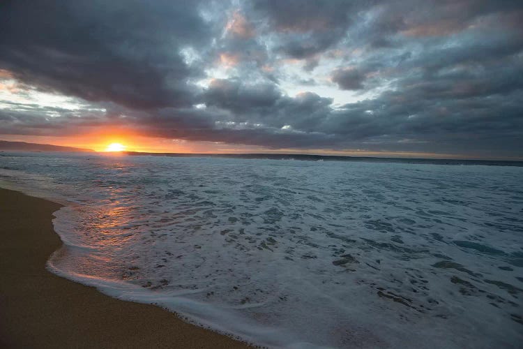 Surf On The Beach At Sunset