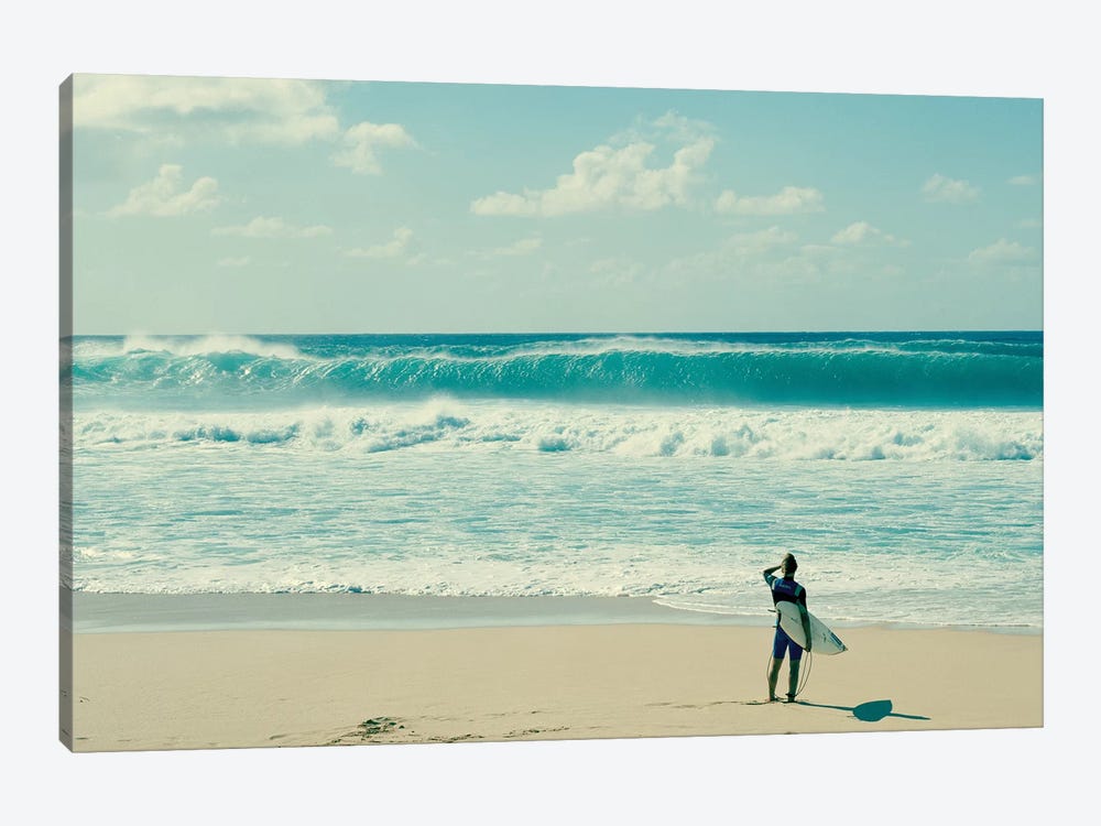 Surfer Standing On The Beach, North Shore, Oahu, Hawaii, USA I by Panoramic Images 1-piece Canvas Art