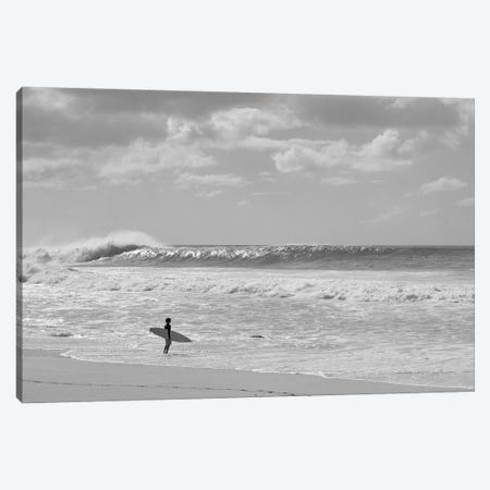 Surfer Standing On The Beach, North Shore, Oahu, Hawaii, USA II Canvas Print #PIM14954} by Panoramic Images Canvas Artwork