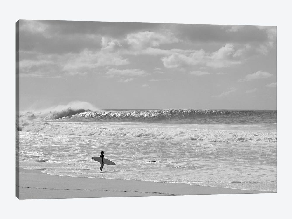 Surfer Standing On The Beach, North Shore, Oahu, Hawaii, USA II by Panoramic Images 1-piece Canvas Art Print