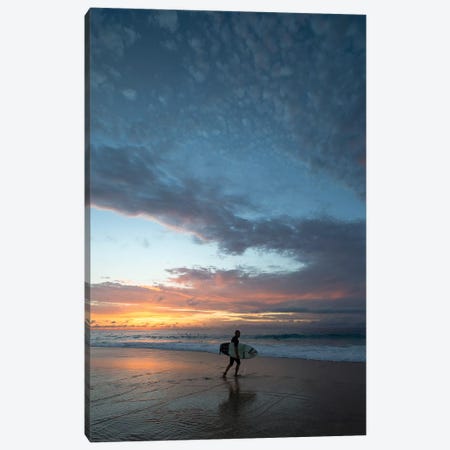 Surfer Walking On The Beach At Sunset, Hawaii, USA III Canvas Print #PIM14956} by Panoramic Images Canvas Art