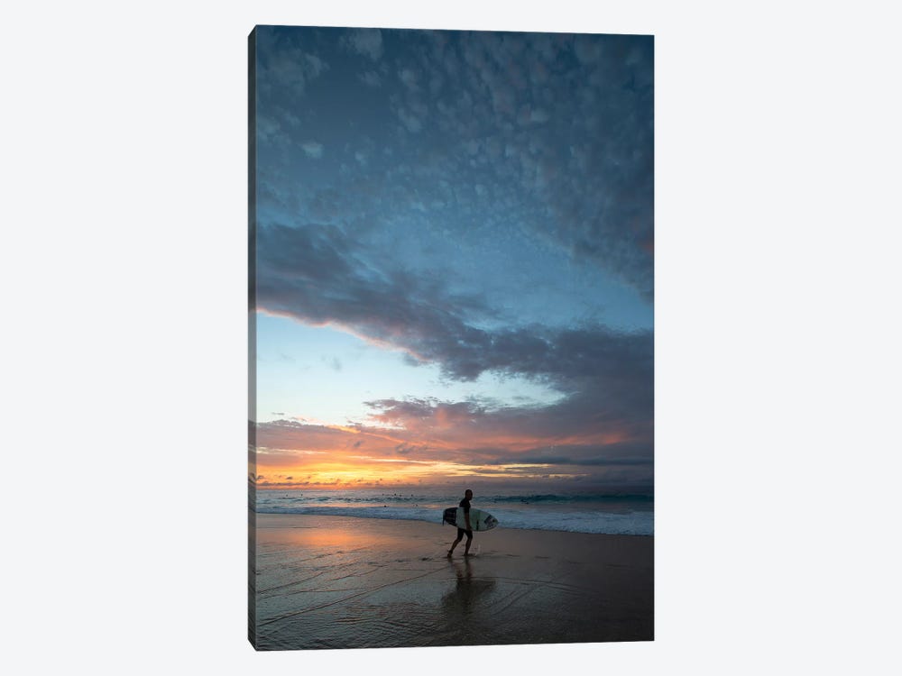 Surfer Walking On The Beach At Sunset, Hawaii, USA III by Panoramic Images 1-piece Art Print