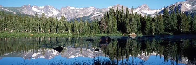 The Indian Peaks Reflected In Red Rock Lake Boulder Colorado, USA