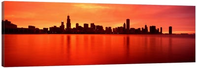 USAIllinois, Chicago, sunset Canvas Art Print - Illinois Art